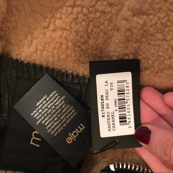 Maje Real Lamb Shearling Coat - Picture 6 of 7